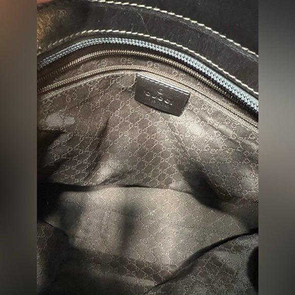 GUCCI Web Sherry Line Tote Bag Canvas Leather Purse- 💎Authenticated 💎 - Picture 10 of 16